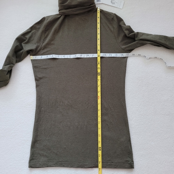 Kersh Essentials | Ruched Lyocell-Stretch Turtleneck Women's Small Olive NEW - Picture 4 of 13